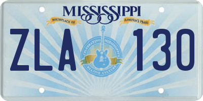 MS license plate ZLA130