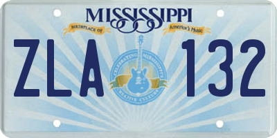 MS license plate ZLA132