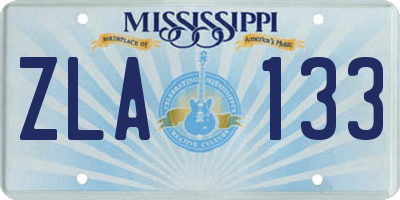MS license plate ZLA133