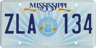 MS license plate ZLA134
