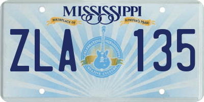 MS license plate ZLA135