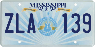 MS license plate ZLA139