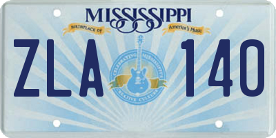 MS license plate ZLA140