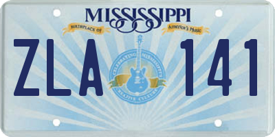 MS license plate ZLA141