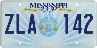 MS license plate ZLA142