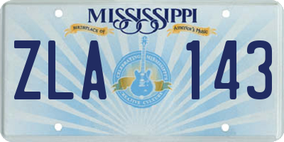 MS license plate ZLA143