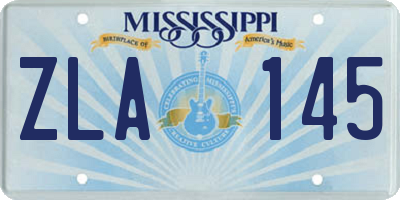 MS license plate ZLA145