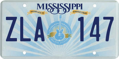 MS license plate ZLA147