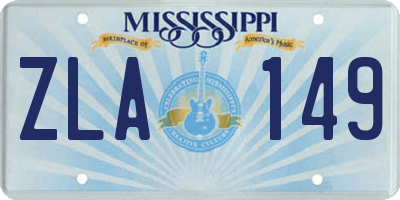 MS license plate ZLA149