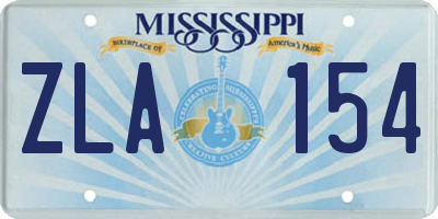 MS license plate ZLA154