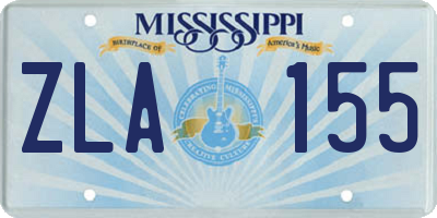MS license plate ZLA155