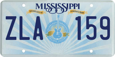 MS license plate ZLA159