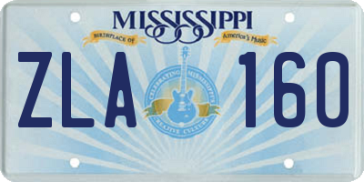 MS license plate ZLA160