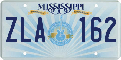 MS license plate ZLA162