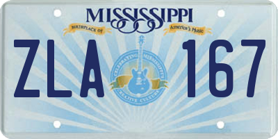 MS license plate ZLA167