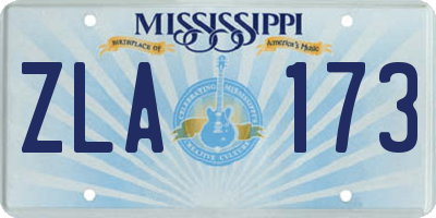 MS license plate ZLA173