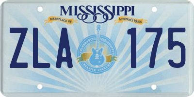 MS license plate ZLA175
