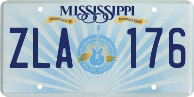 MS license plate ZLA176