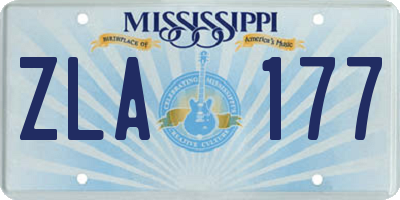MS license plate ZLA177