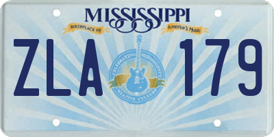 MS license plate ZLA179