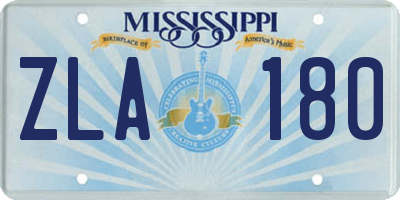MS license plate ZLA180