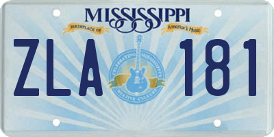 MS license plate ZLA181