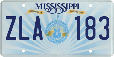 MS license plate ZLA183