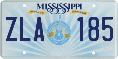 MS license plate ZLA185