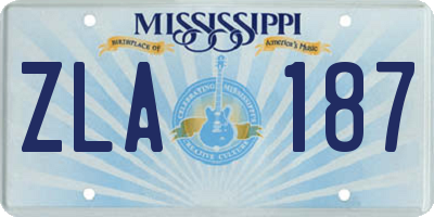 MS license plate ZLA187