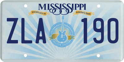 MS license plate ZLA190