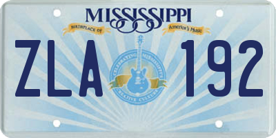 MS license plate ZLA192