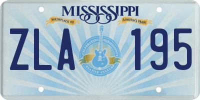 MS license plate ZLA195