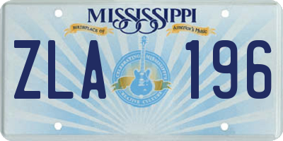 MS license plate ZLA196