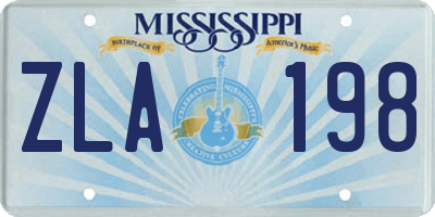 MS license plate ZLA198