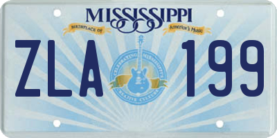MS license plate ZLA199