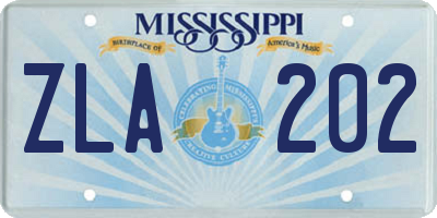 MS license plate ZLA202