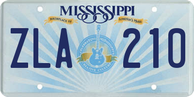 MS license plate ZLA210