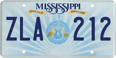 MS license plate ZLA212