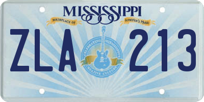 MS license plate ZLA213