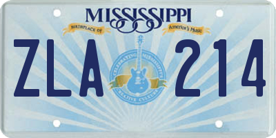 MS license plate ZLA214