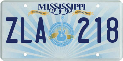 MS license plate ZLA218