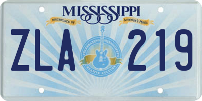MS license plate ZLA219