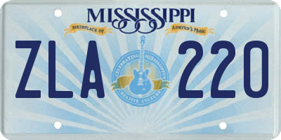 MS license plate ZLA220