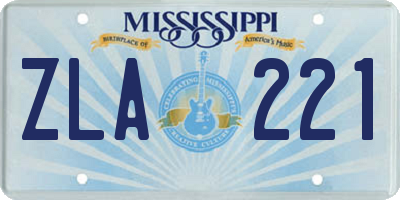 MS license plate ZLA221