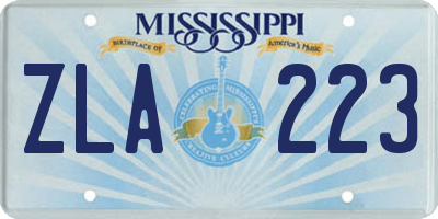 MS license plate ZLA223