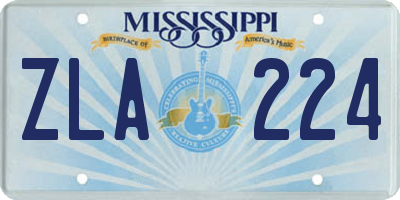 MS license plate ZLA224