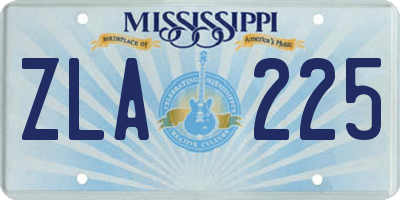 MS license plate ZLA225