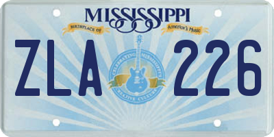MS license plate ZLA226