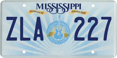 MS license plate ZLA227