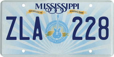 MS license plate ZLA228